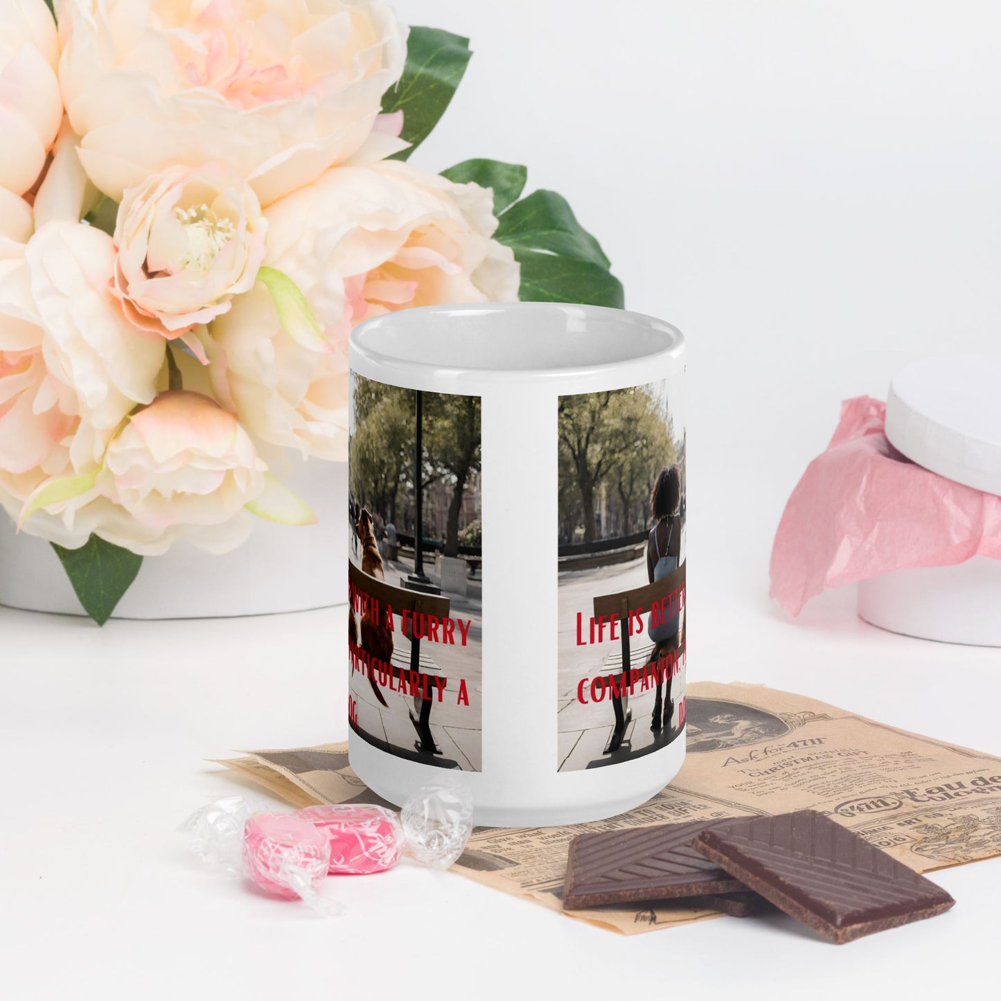 Whether you're drinking your morning coffee, evening tea, or something in between—this mug's for you! It's sturdy and glossy with a vivid print that'll withstand the microwave and dishwasher.