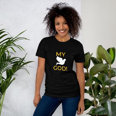 Introducing the My God T-Shirt, crafted from premium cotton for maximum comfort and breathability. Featuring stylish designs and various sizes, this t-shirt is perfect for any occasion. Its durable construction and lightweight fabric make it ideal for casual or everyday wear. Up your style and make a statement with the My God T-Shirt!