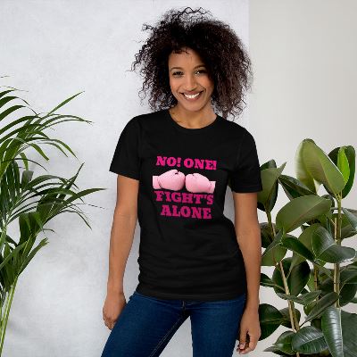 Show your support for Breast Cancer Awareness with these stylish T-shirts. Crafted from 100% combed cotton and featuring a bold breast cancer awareness symbol, these T-shirts look great and help create awareness for a worthy cause.
