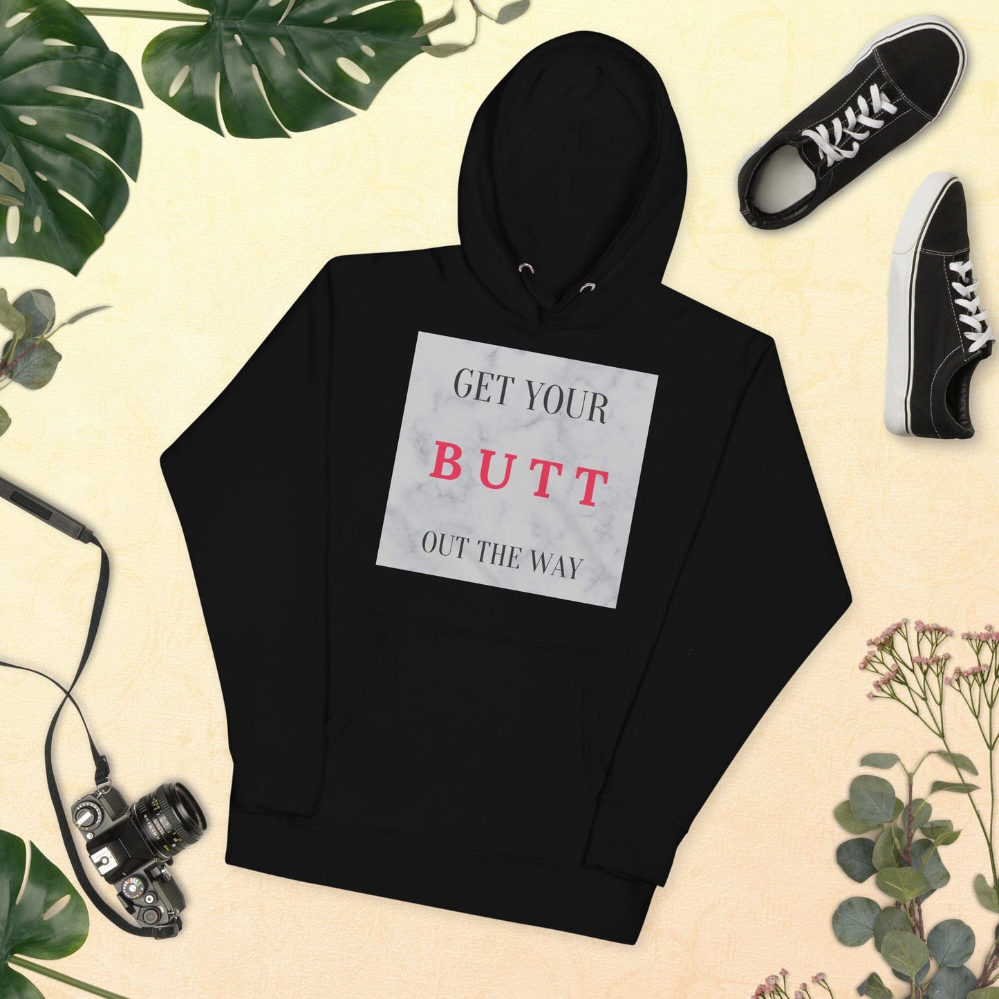 This Get Your BUTT Out the Way Hoodie is perfect for any active lifestyle. With its lightweight and breathable fabric, it's perfect for cooler weather. The 100% Cotton fabric keeps you comfortable and warm during your activities. Its moisture-wicking technology keeps you dry and feeling fresh all day.