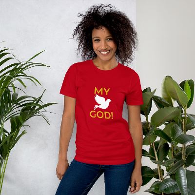 Introducing the My God T-Shirt, crafted from premium cotton for maximum comfort and breathability. Featuring stylish designs and various sizes, this t-shirt is perfect for any occasion. Its durable construction and lightweight fabric make it ideal for casual or everyday wear. Up your style and make a statement with the My God T-Shirt!