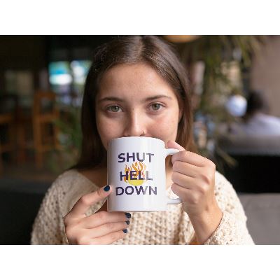 Our Shut Hell Down Mugs are perfect for coffee, tea, and other hot beverages. Crafted with high quality materials and custom printed with your personalized message, these mugs are designed to last for years and provide a great way to show your individual style. Enjoy your hot beverage of choice for longer with these tough and stylish Shut Hell Down mugs.