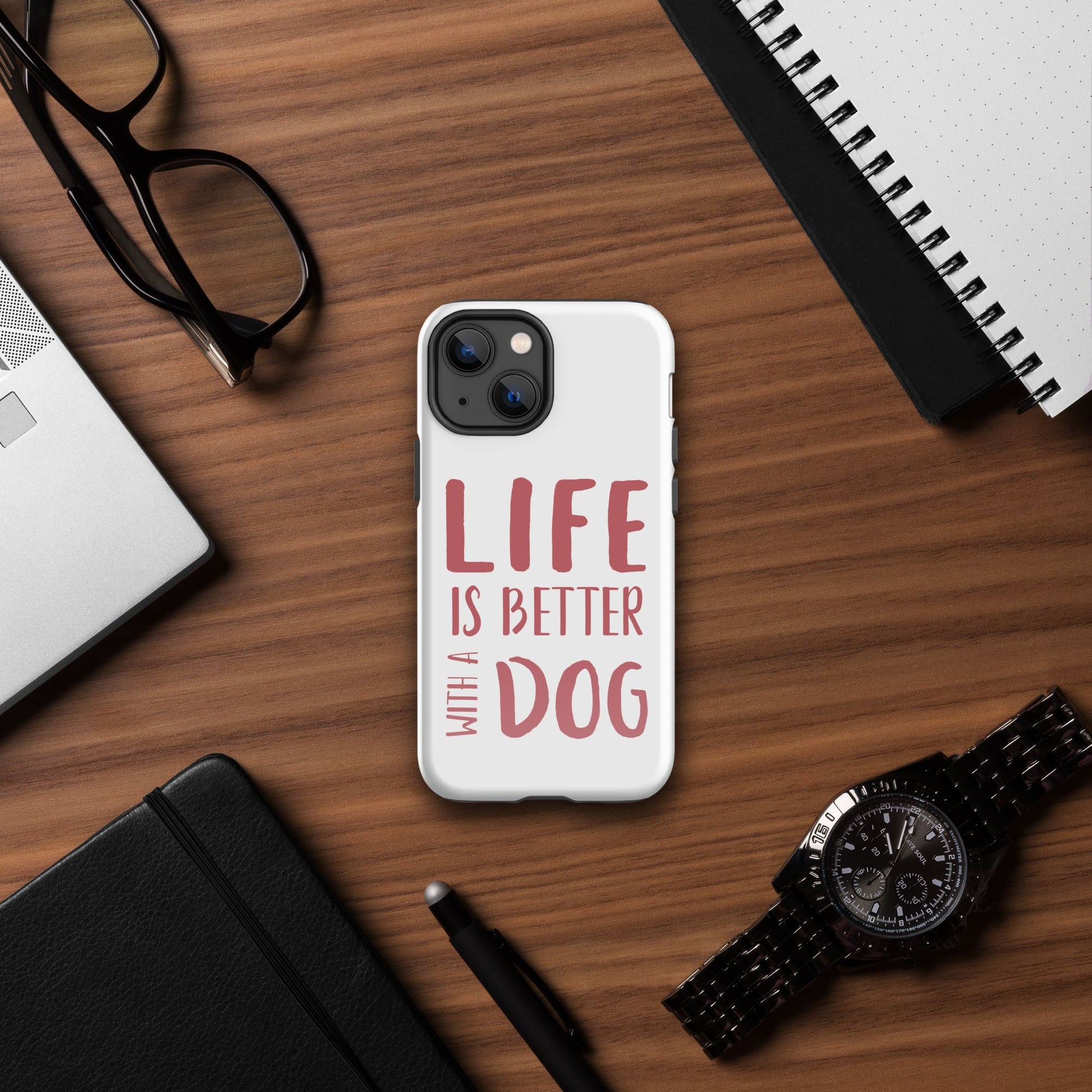 Life is Better with a Dog phone Case is the perfect way to show your love for the furry friends in your life. The phone case is designed to provide protection and comfort with its form-fitting design and shock absorbent materials. Plus, it features a stylish graphic showcasing your canine companions. Show off your pup and protect your phone with this reliable case!