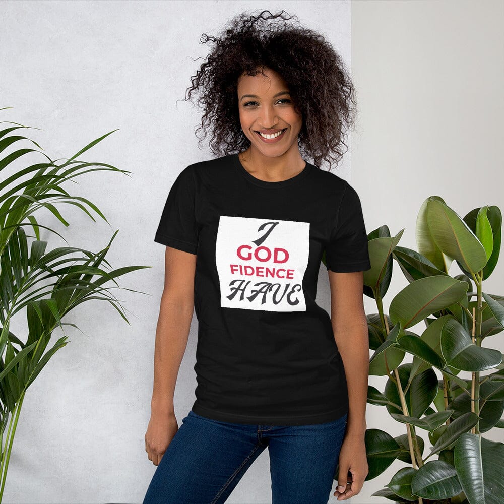 Show your faith in style with I Have Godfidence T-shirts. This apparel is designed to help you express your Christian beliefs and boost your confidence. Its lightweight and comfortable design makes it perfect for all-day wear. Let your faith shine with I Have Godfidence.